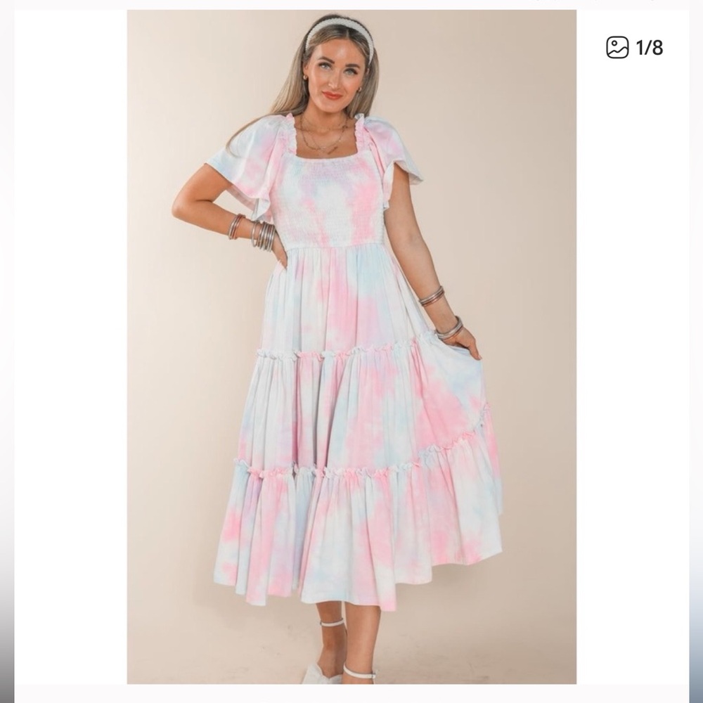 Ivy City Co Cotton Candy Tie-Dye Dress